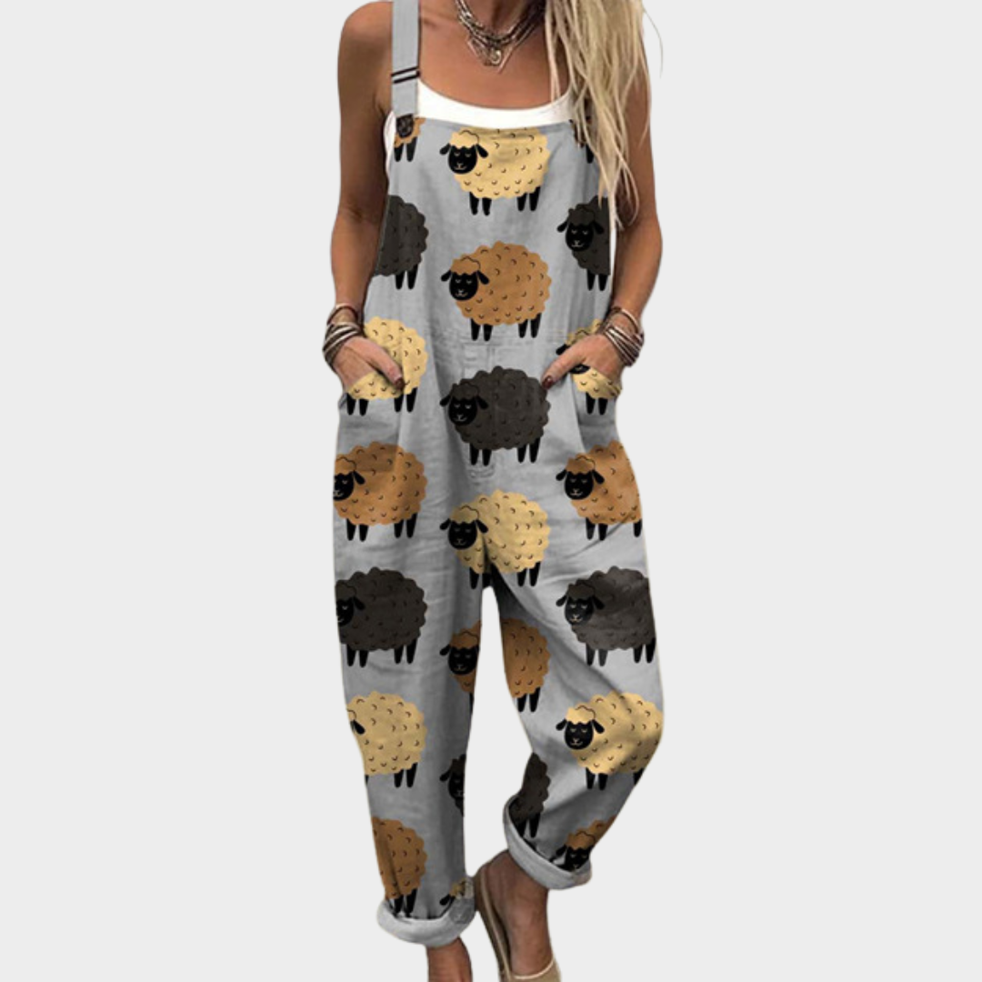 Women’s Relaxed Fit Printed Dungarees
