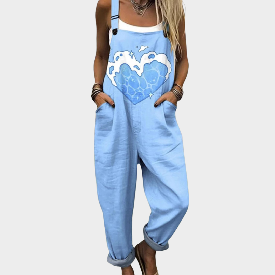 Women’s Comfortable Printed Dungarees