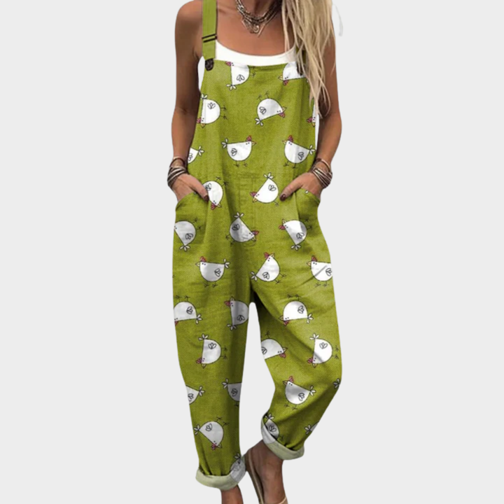 Women’s Printed Relaxed Fit Dungarees
