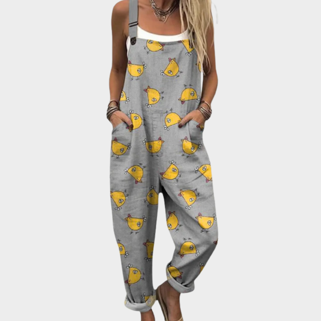 Women’s Printed Relaxed Fit Dungarees