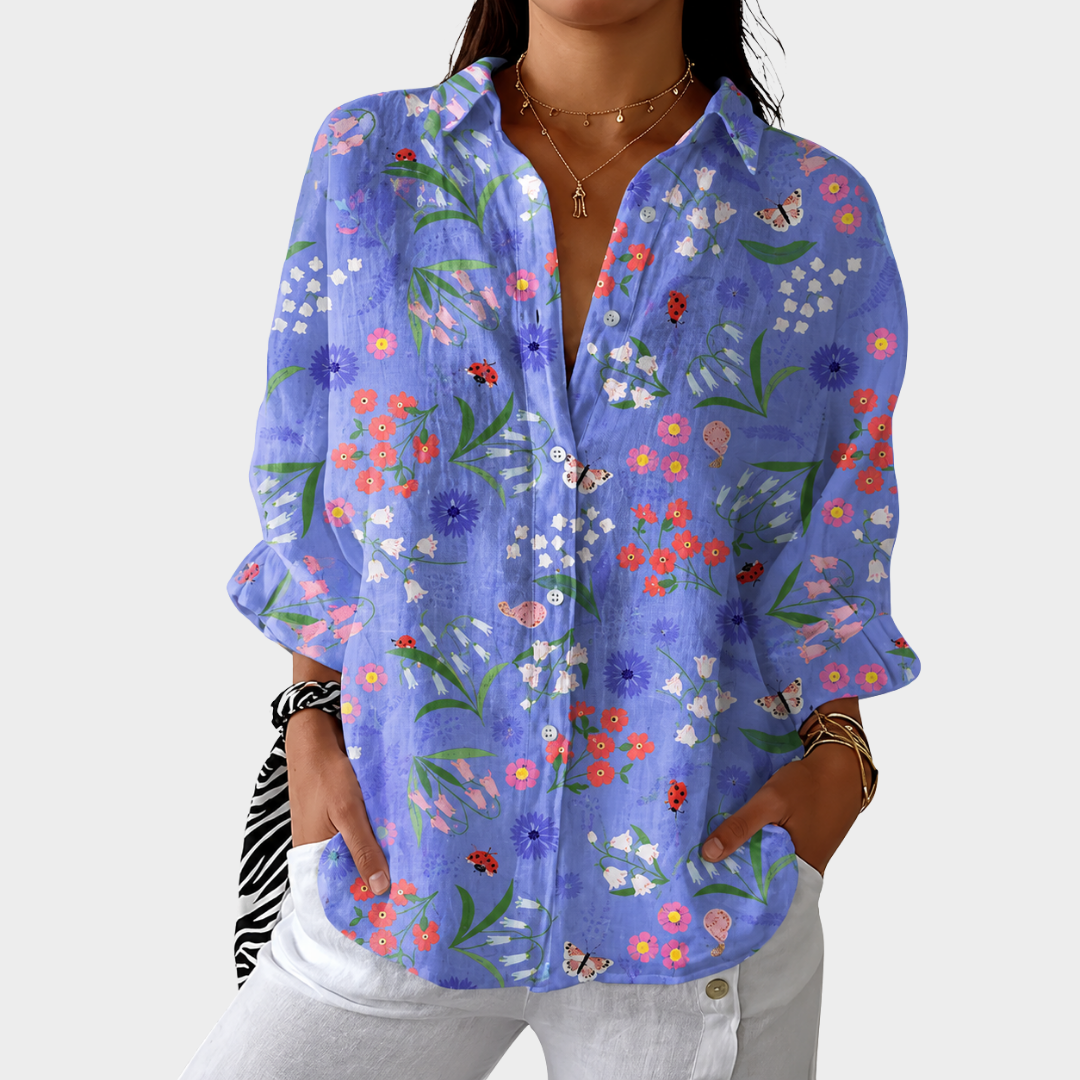 Women’s Lightweight Colorful Printed Blouse