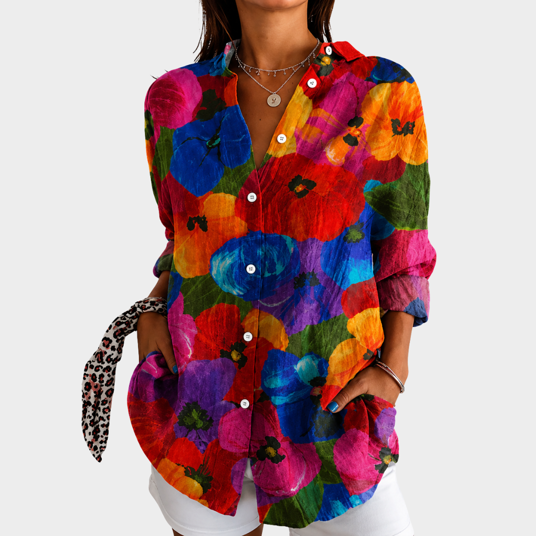 Women’s Floral Print Flowy Blouse