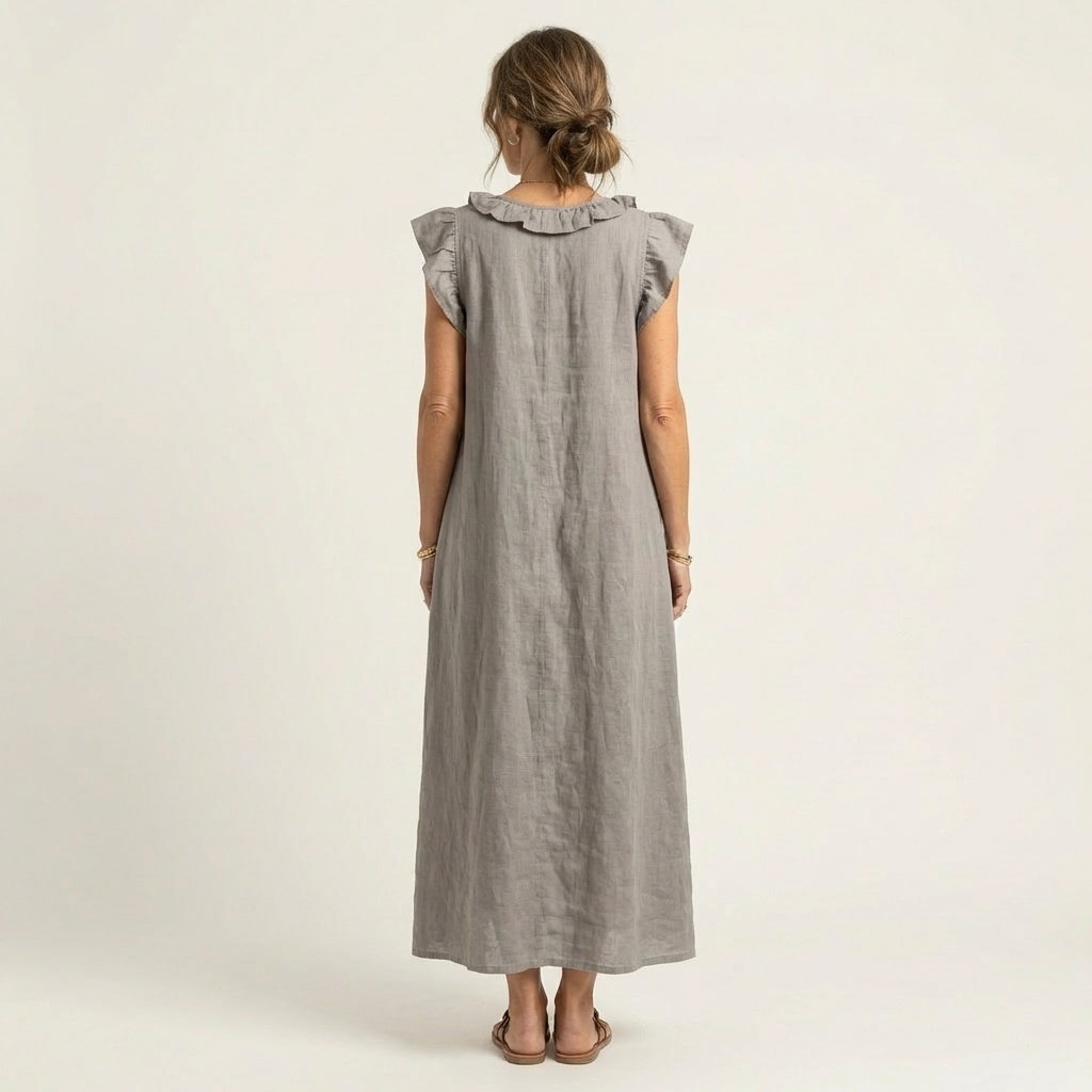 Women’s Ruffle V-Neck Maxi Dress