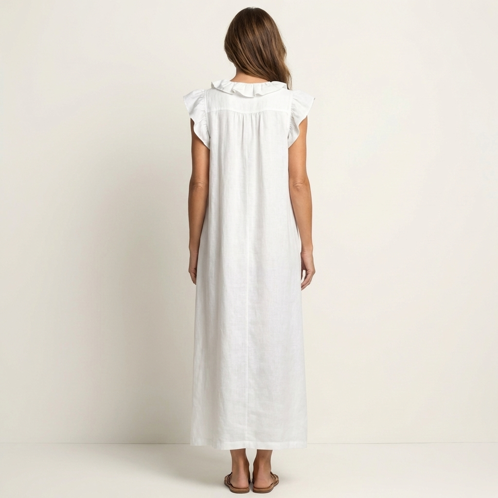 Women’s Ruffle V-Neck Maxi Dress
