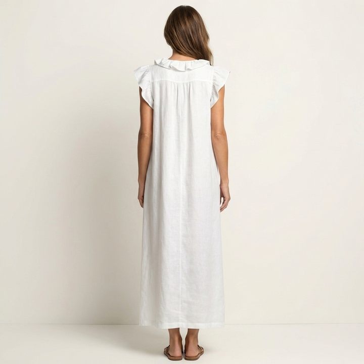 Women’s Ruffle V-Neck Maxi Dress