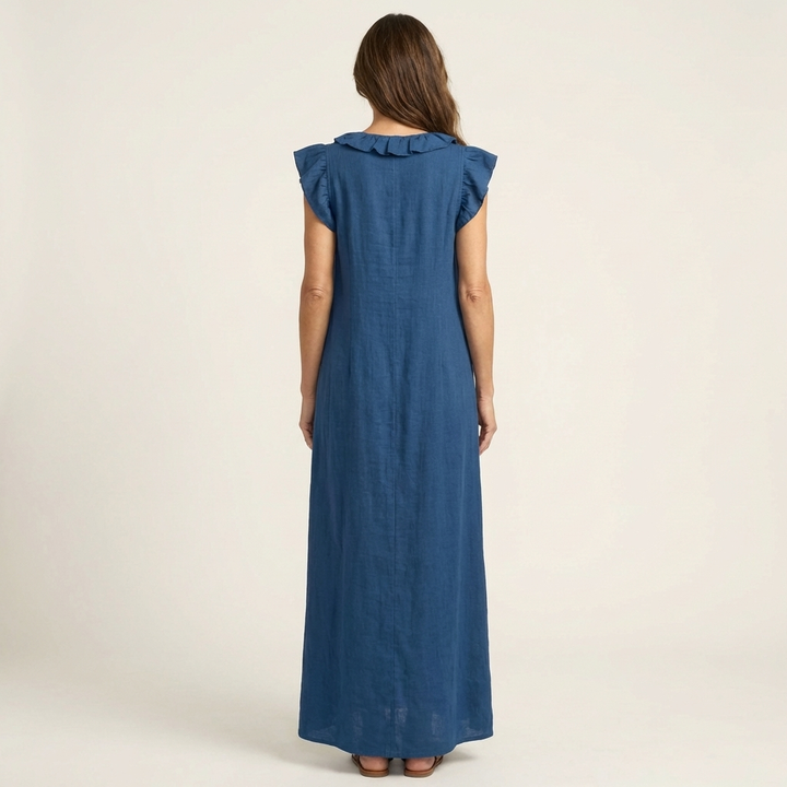 Women’s Ruffle V-Neck Maxi Dress