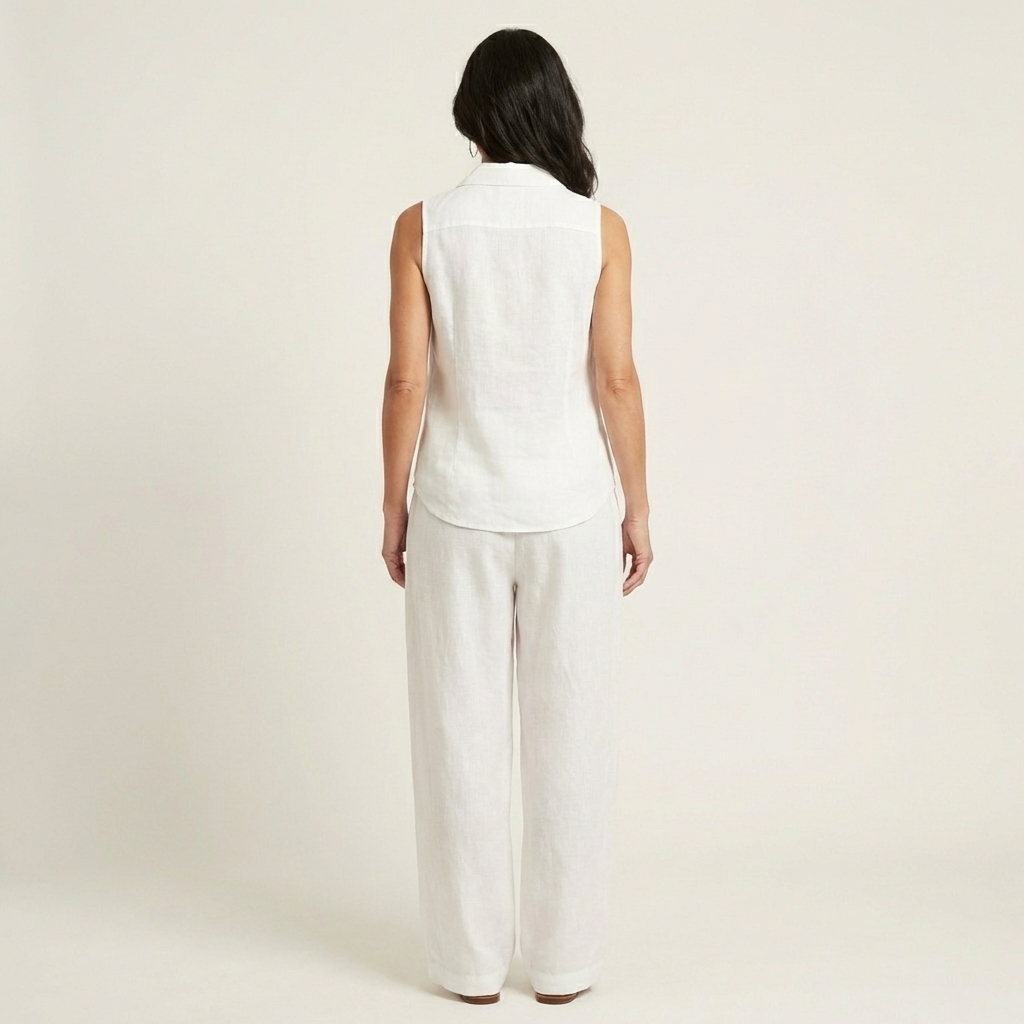 Women’s Wrap Top And Wide-Leg Pants Set