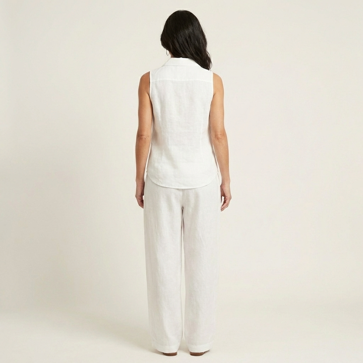Women’s Wrap Top And Wide-Leg Pants Set