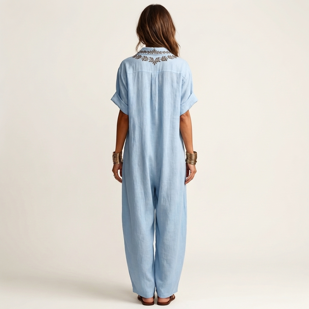 Women’s Embroidered V-Neck Maxi Dress