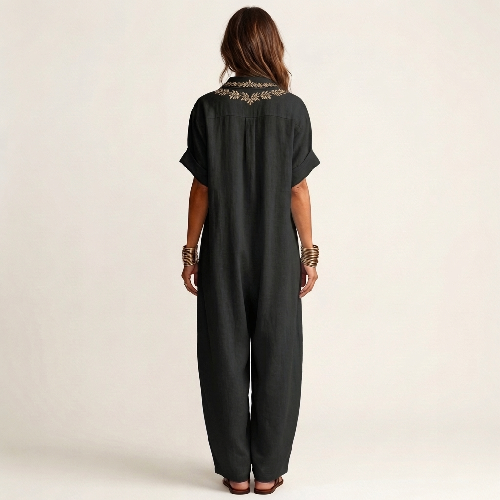 Women’s Embroidered V-Neck Maxi Dress