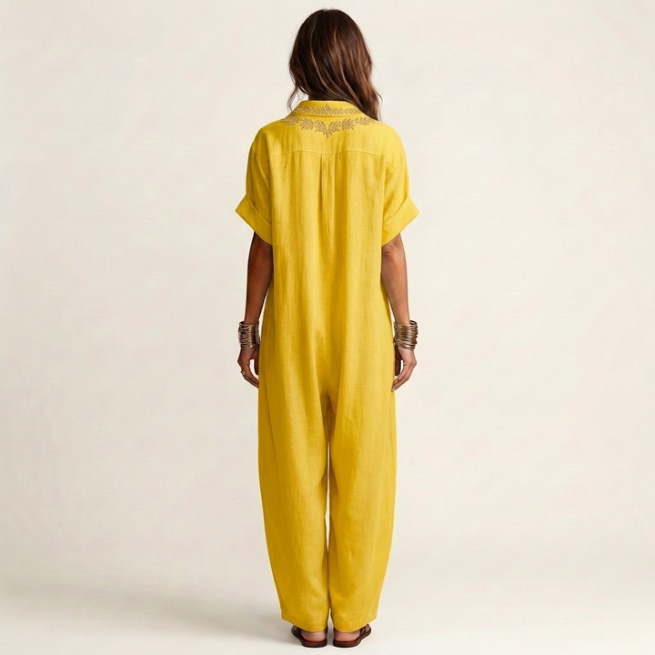 Women’s Embroidered V-Neck Maxi Dress