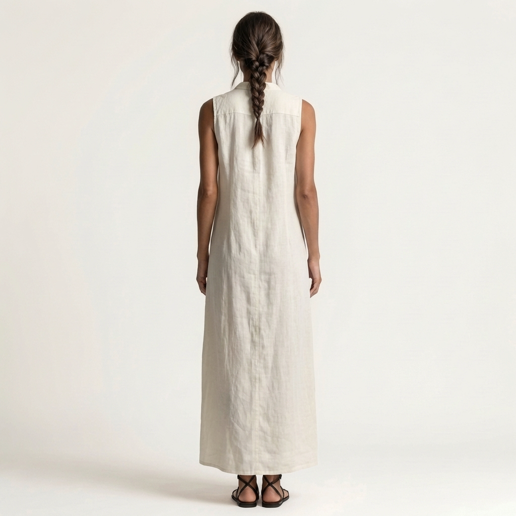 Women’s Hooded Button Front Sleeveless Maxi Dress