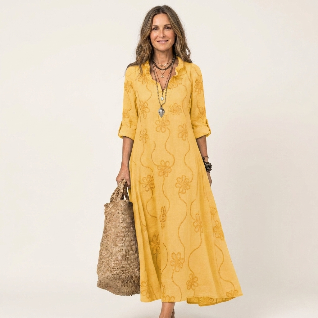 Women’s Floral Embroidered Maxi Dress