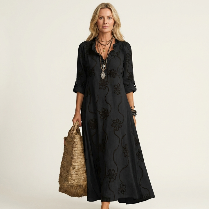 Women’s Floral Embroidered Maxi Dress