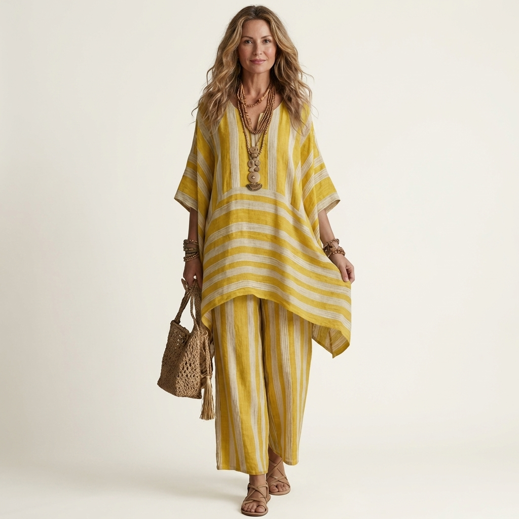 Women’s Two-Piece Striped Matching Set