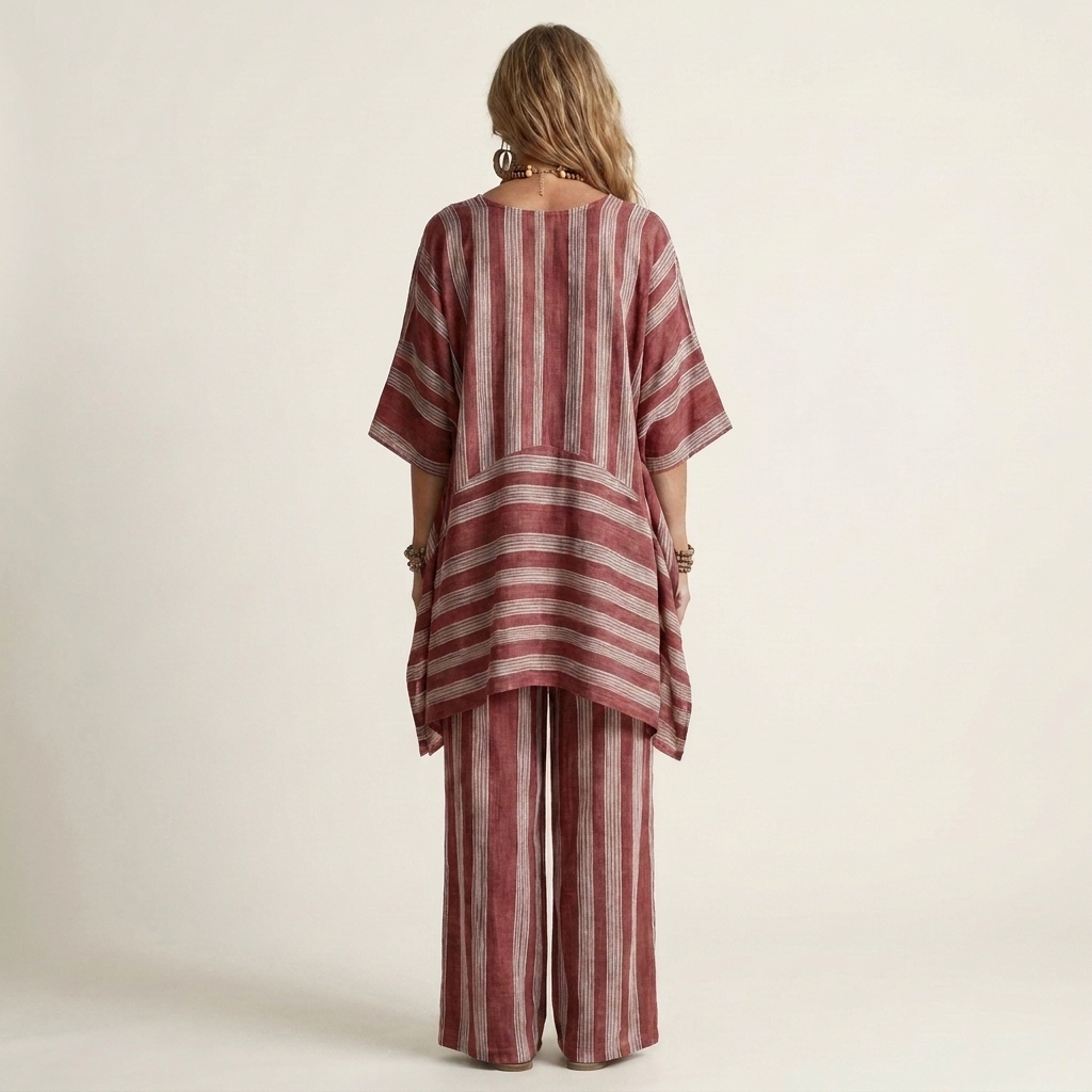 Women’s Two-Piece Striped Matching Set