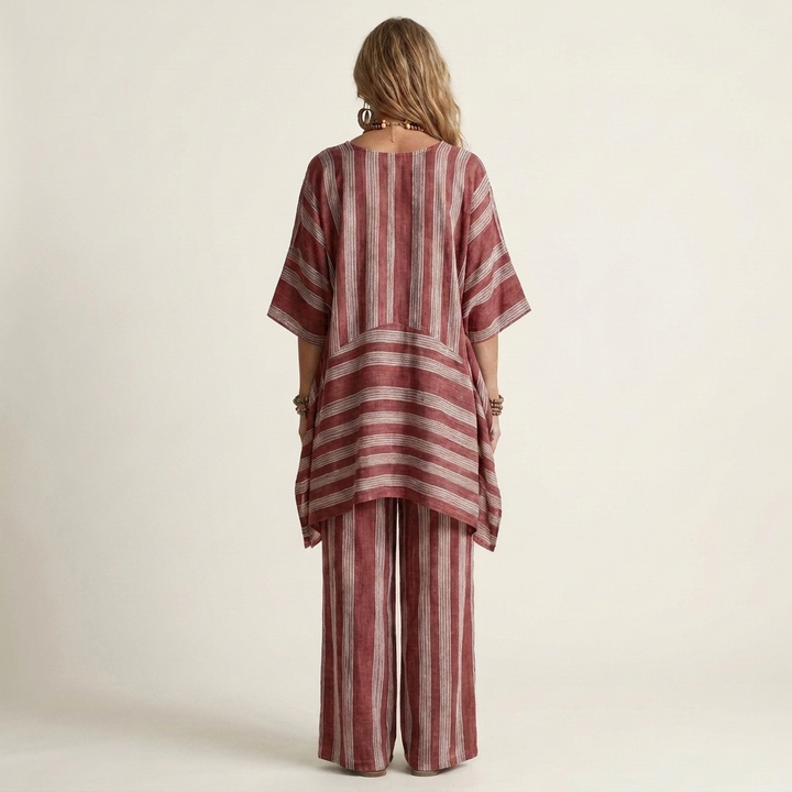 Women’s Two-Piece Striped Matching Set