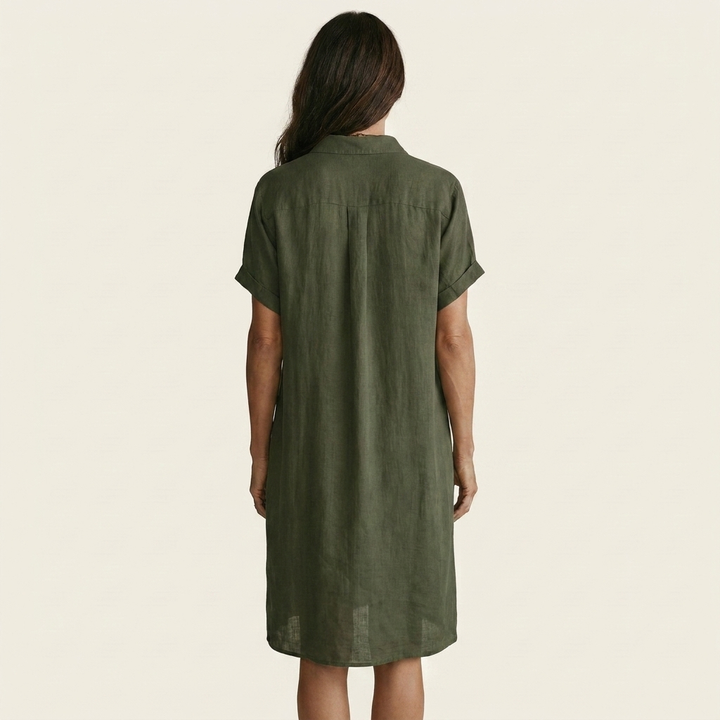 Women’s Midi Shirt Dress With Rolled Cuffs