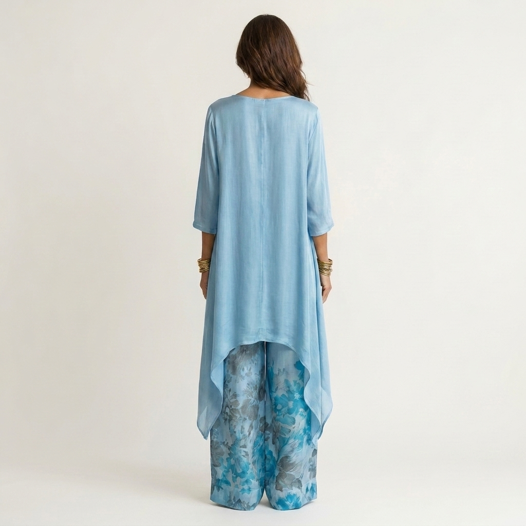 Women’s Asymmetrical Two-Piece Tunic And Trousers Set