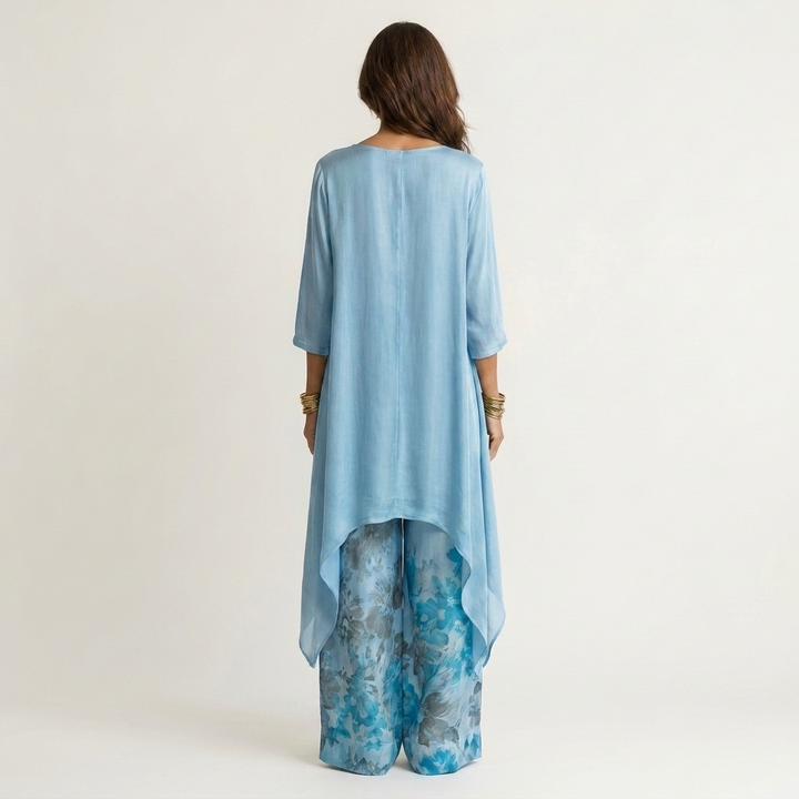 Women’s Asymmetrical Two-Piece Tunic And Trousers Set